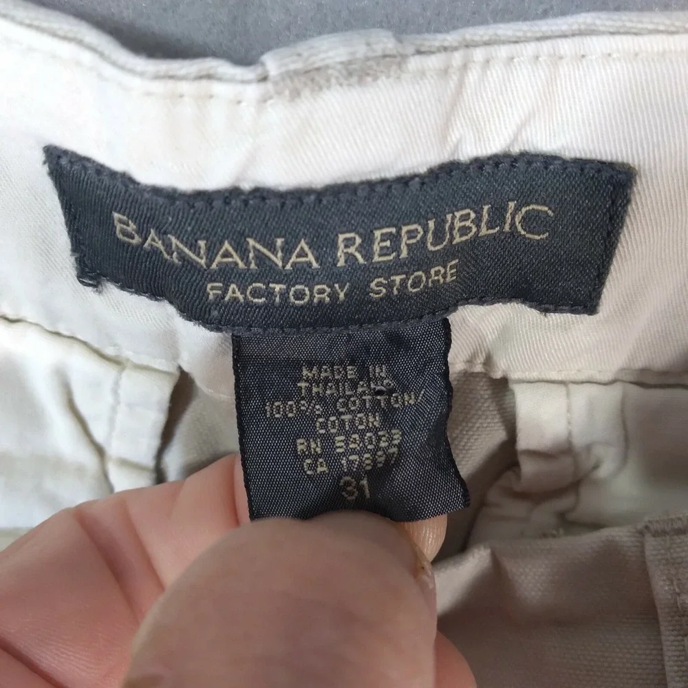 Banana Republic cargo shorts men's 31 x 11 khaki tan cotton Outdoor hiking Urban